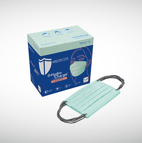 HydroCharge™ Slim Fit 4ply Surgical Face Mask (Minty Green)
