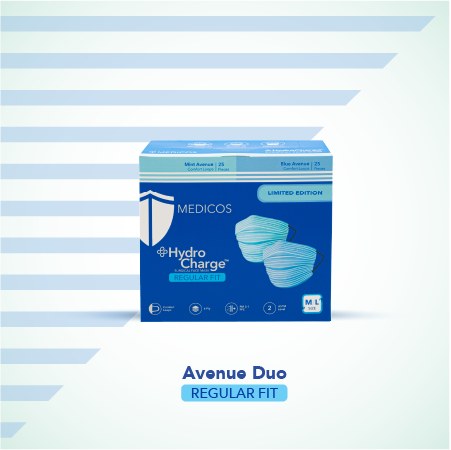 MEDICOS 4-ply HydroCharge™ Surgical Face Mask - Regular Fit