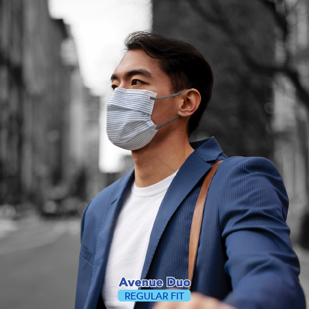 HydroCharge™ Regular Fit 4ply Surgical Face Mask (Duo Avenue Mint + Blue)
