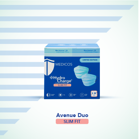 MEDICOS 4-ply HydroCharge™ Surgical Face Mask - Slim Fit