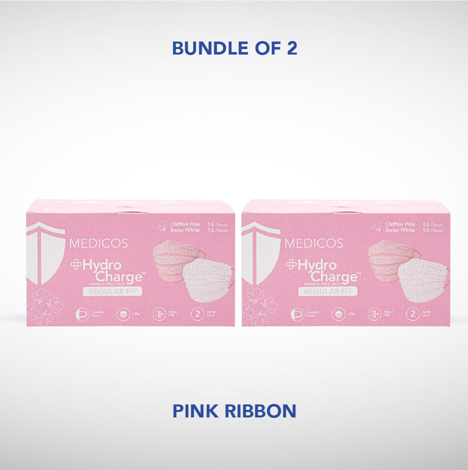 2nd 50% Off  - HydroCharge™ Regular Fit 4ply Surgical Face Mask (Pink Ribbon)