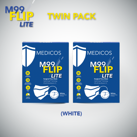 Twin Pack - M99 FLIP Lite Surgical Face Mask (White)