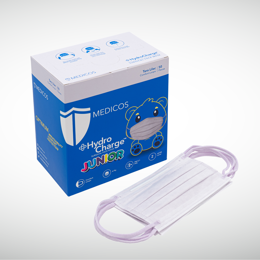 MEDICOS 4-ply HydroCharge™ Surgical Face Mask - Junior