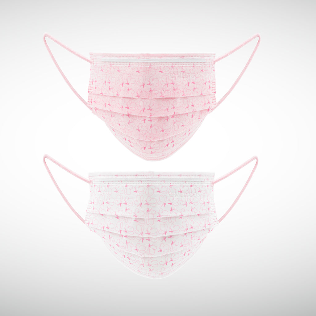 MEDICOS 4-ply HydroCharge ™ Surgical Face Mask - Regular Fit (Pink Ribbon) [20 pcs/box]