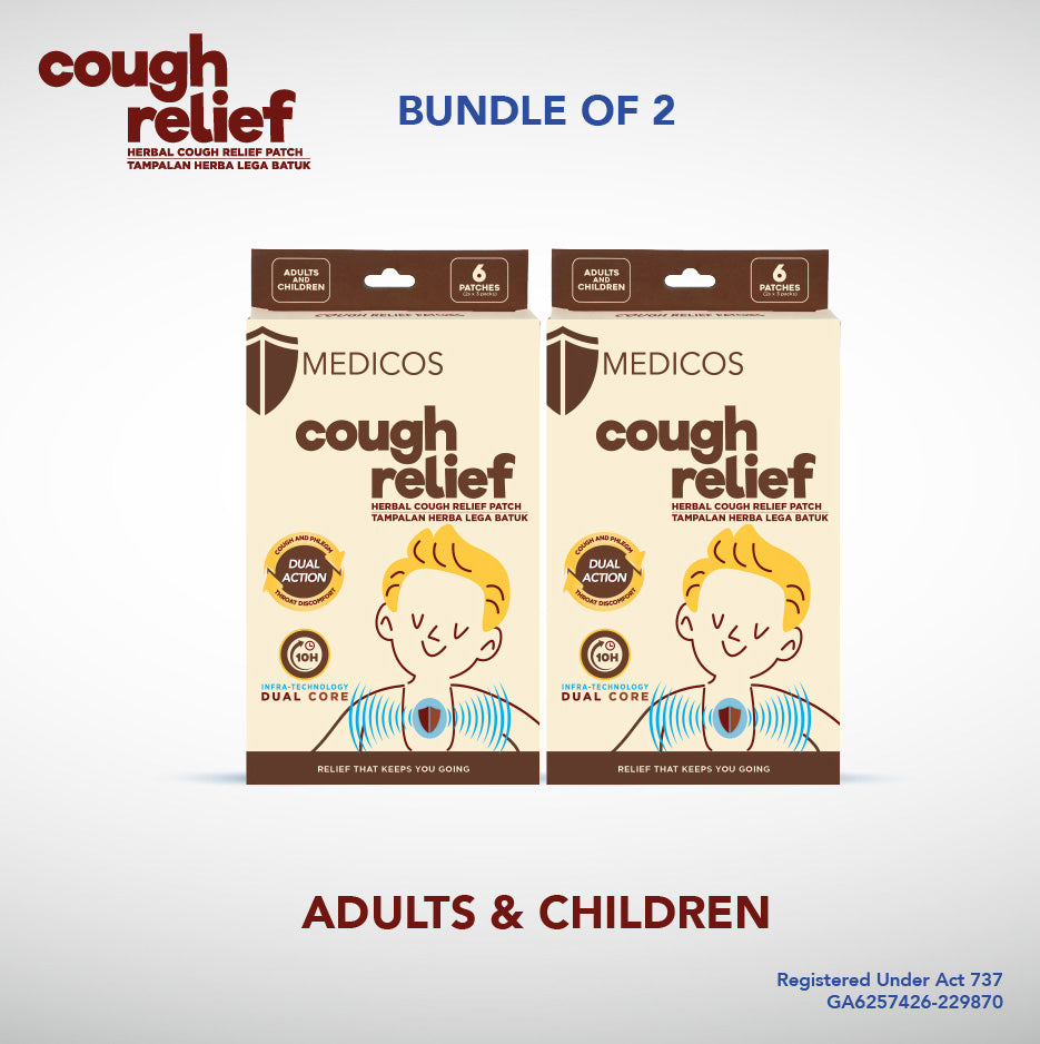 MEDICOS Cough Relief Herbal Patches [2 Boxes, 6 pcs/box]