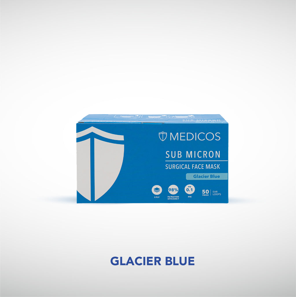 3ply Sub Micron Surgical Face Mask (Glacier Blue)