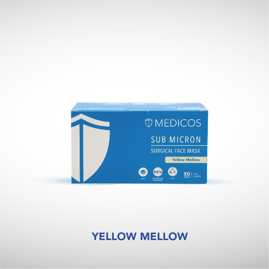 3 ply Sub Micron Surgical Face Mask (Yellow Mellow)