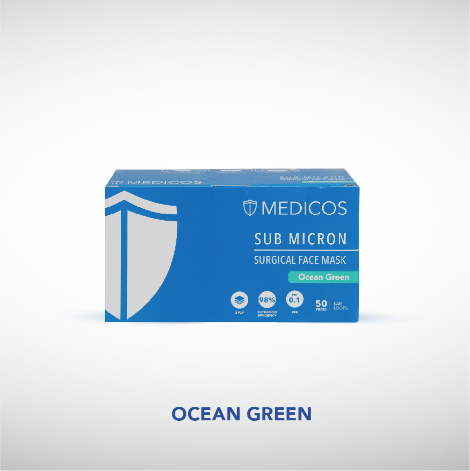 3 ply Sub Micron Surgical Face Mask (Ocean Green)