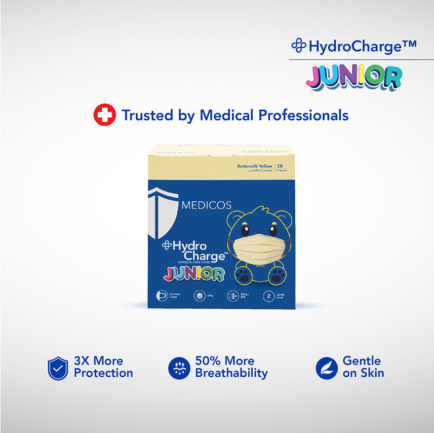 MEDICOS 4-ply HydroCharge™ Surgical Face Mask - Junior