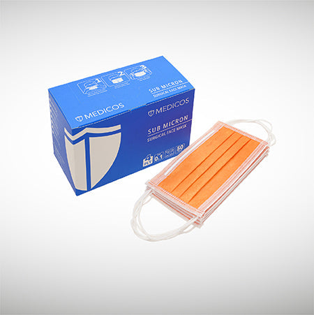 Limited Sub Micron Surgical Face Mask 4-ply ASTM Level 3 (Amber Orange)