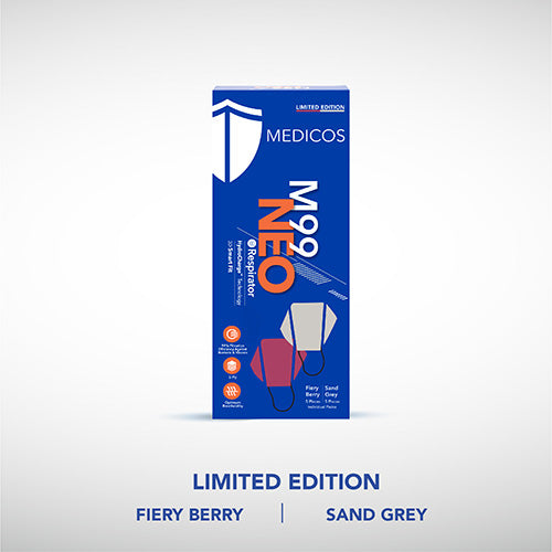 M99 NEO Respirator (CNY Edition) - Sand Grey | Fiery Berry