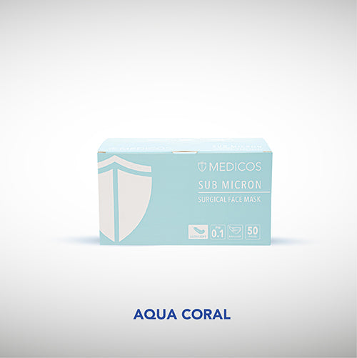 Ultra Soft 4-ply Sub Micron Surgical Face Mask (Aqua Coral)