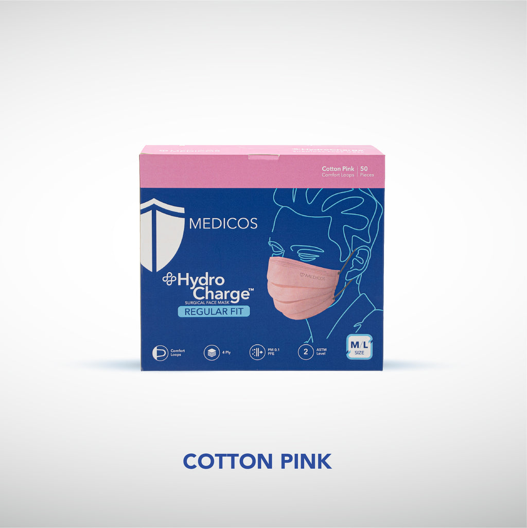 MEDICOS 4-ply HydroCharge™ Surgical Face Mask - Regular Fit