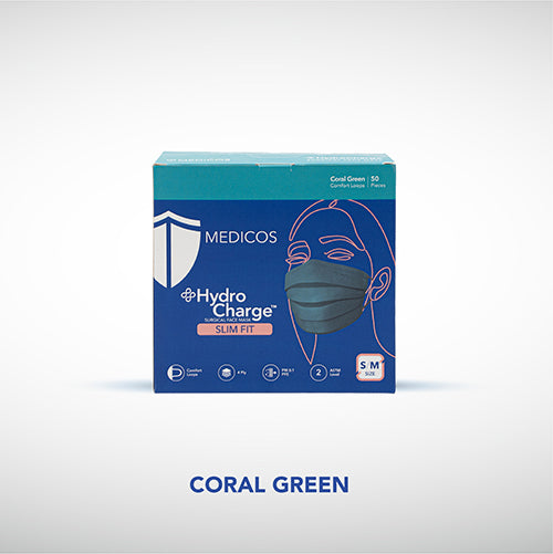 MEDICOS 4-ply HydroCharge™ Surgical Face Mask - Slim Fit