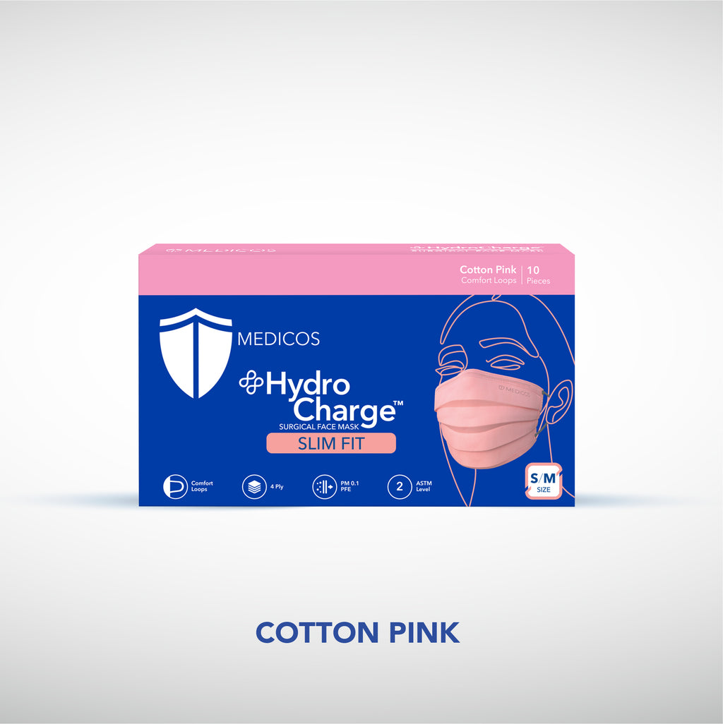 MEDICOS 4-ply HydroCharge™ Surgical Face Mask - Slim Fit [10pcs/box]