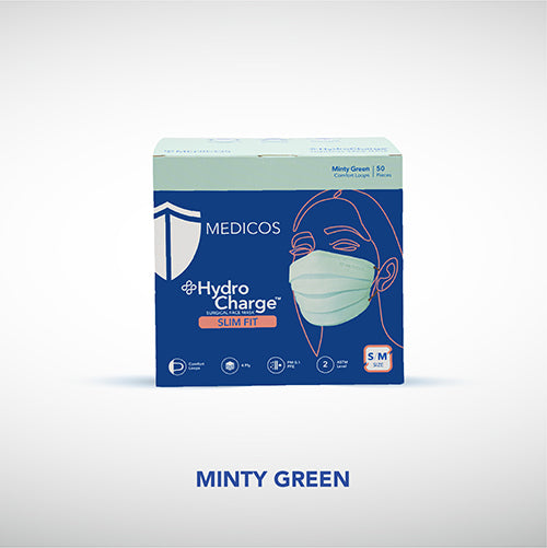 HydroCharge™ Slim Fit 4ply Surgical Face Mask (Minty Green)