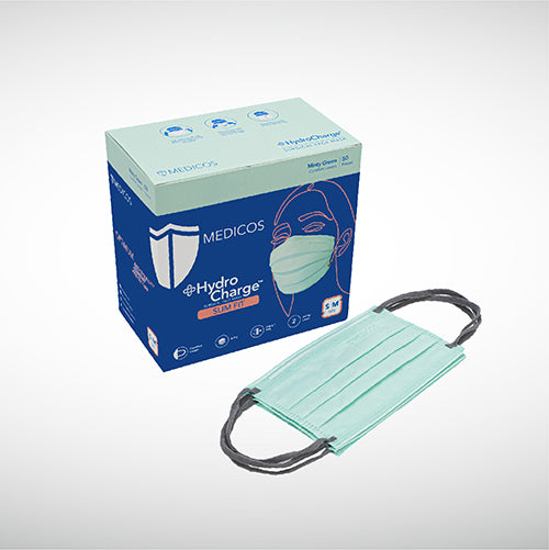 MEDICOS 4-ply HydroCharge™ Surgical Face Mask - Slim Fit